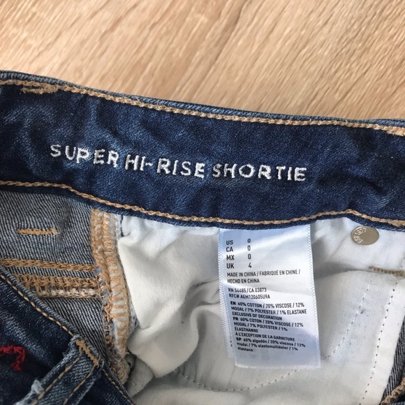American Eagle Hi-Rise Shortie Zipper Jean Shorts - Picture 5 of 6